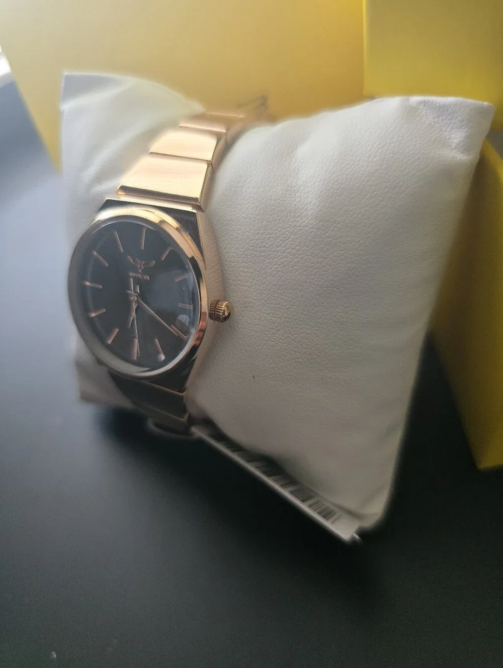 Invicta Rose Gold Tone Womens Watch with Black Dial